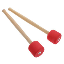 FRCOLOR 2pcs Drum Mallets Sticks Percussion Mallets with Head Wood Handle Drumsticks (Red)