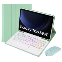 Étui-clavier compatible avec la tablette Samsung Galaxy Tab S9FE 10,9 pouces, clavier sans fil rétroéclairé détachable avec pavé tactile