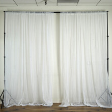 Gjennomsiktige voile-gardiner til bakteppe, 1,5 m x 3 m (hjemdekorasjon til bryllupsseremoni)