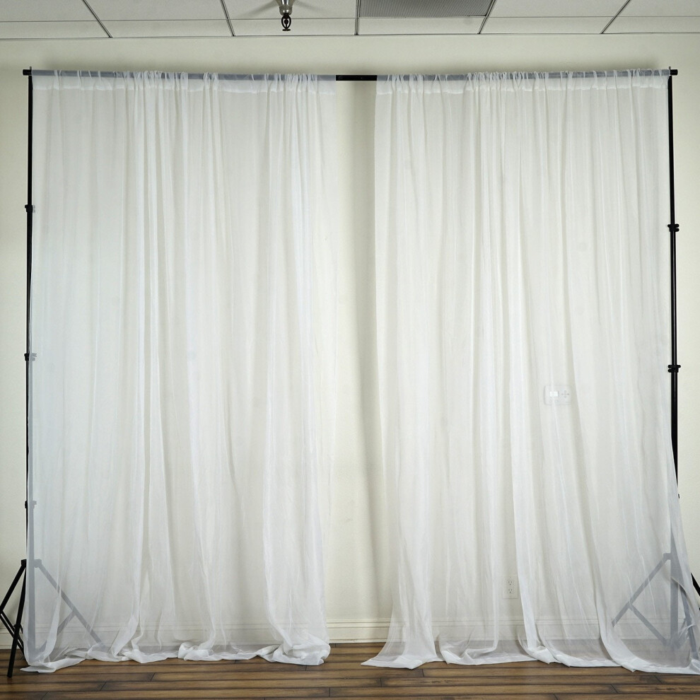 Sheer Voile Backdrop Party Drape Curtains, 5Ft X 10Ft (Wedding Ceremony Party Home Decoration) 9149926257301