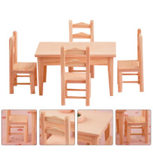 Mini House Accessories - Tavolo da cucina in legno marrone chiaro per casa delle bambole - 1 set