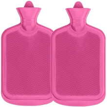 Wärmflasche, Naturkautschuk, 2 Liter, 2er-Pack, rosa, BPA-frei