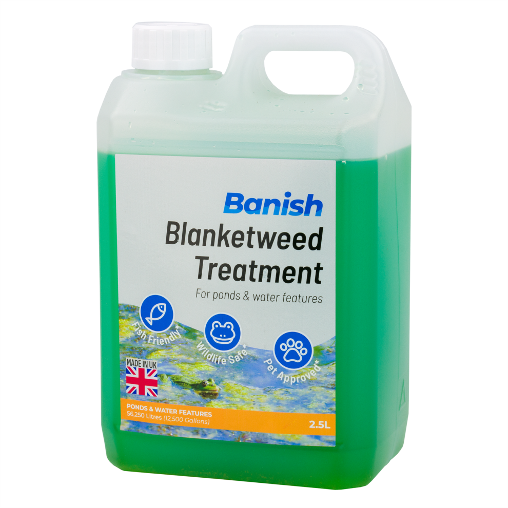 Pisces (2.5L Blanketweed Treatment) Banish Blanketweed Pond Water Treatment Natural String Algae Remover Blanket Weed Clear Clearer Pet Wildlife Safe