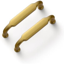 Brushed Gold Drawer Pulls 76mm Center-to-Center 6-Pack