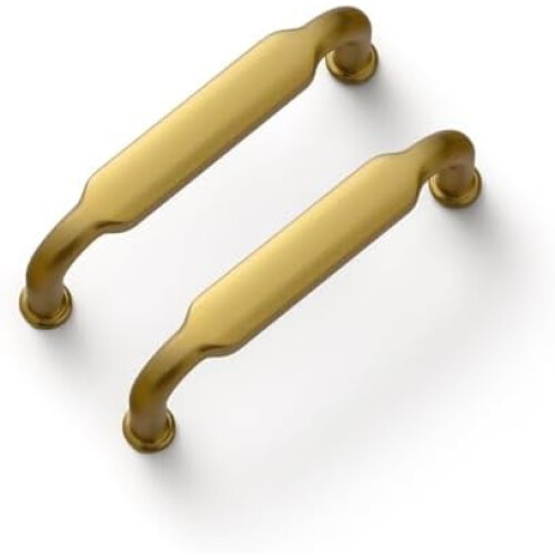 Brushed Gold Drawer Pulls 76mm Center-to-Center 6-Pack