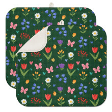Mata do suszenia naczyń Pioneer Flower z kwiatowym nadrukiem, 1 sztuka, ultrachłonna mata z mikrofibry, 16" x 18"