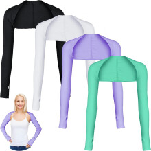 4PCS Cooling Shawl Arm Sleeves with Finger Hole Anti UV Arm Covers for Women Man