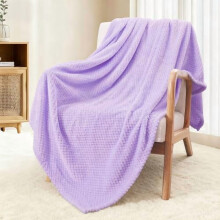 Extra Large Fleece Throw Blanket, Super Soft & Warm, Waffle Textured, Cozy Fuzzy Lightweight (Lilac Purple, 50x70")