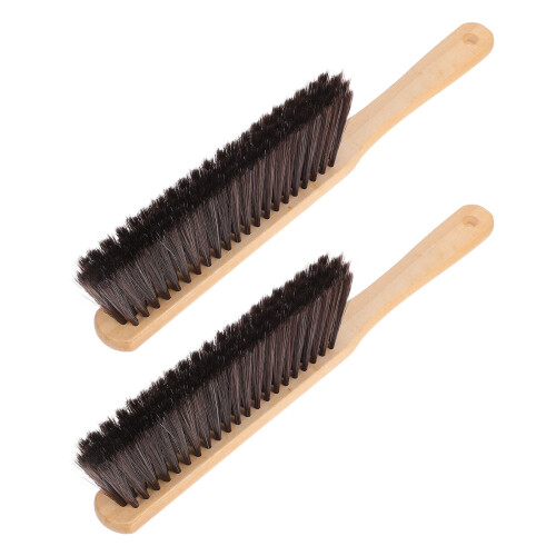 Brush Light Brown Wood Bristles 2Pcs 14In Long Handle