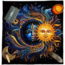 Moon & Sun Tarots Card Tablecloth Divinations Card Table Cloth Tapestry