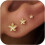 14K Gold Plated Flat Back Stud Earrings for Women 3 Pair 1