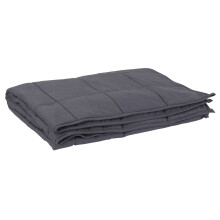 15lbs Weighted Blanket 48"x72"- Breathable Cotton & Premium Glass Beads, Twin-Size 140-160lbs for Adults Children, Grey