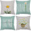 Μαξιλαροθήκες Daisy 16x16, Σετ 4 τεμαχίων, Γκρι λουλουδάτα καλύμματα μαξιλαριών 1