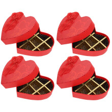 Lot de 4 boîtes romantiques en forme de cœur pour la Saint-Valentin (16,5 x 14,5 x 4 cm)