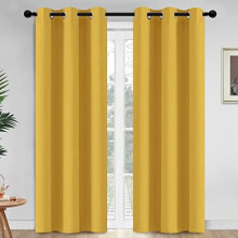 Blackout Curtains Mustard Yellow 42x84 Inch 2 Panels