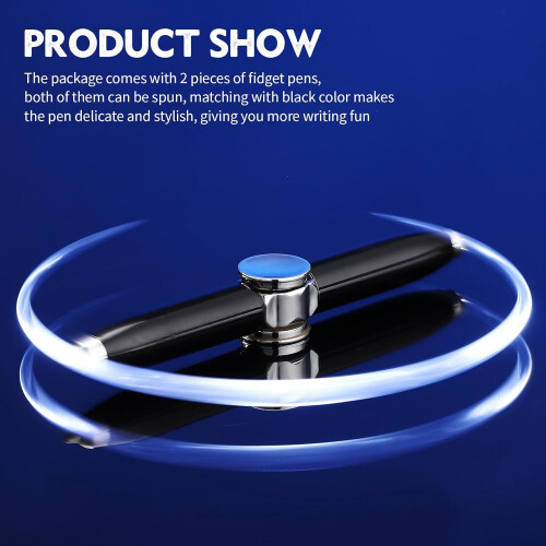 τεμάχια Fidget Spinning Pen με LED Light Multi Functional Help Thinking Δωρο-Στυλό για Ενήλικες, Μαθητές και 2