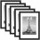 A4 Picture Frame Set Black 5-Pack for 6x8 with Mat or 1