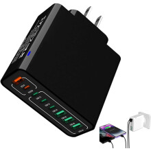 Încărcător rapid USB 8-în-1, impermeabil, cu 4 porturi Type-C și 4 porturi USB