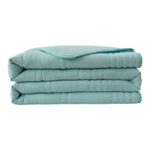 Fasersteppdecke, 71 x 102 cm, waschbar, dünn, Sommerbezug für Klimaanlagen, atmungsaktive Tagesdecke, Größe: Doppelbett, Grün