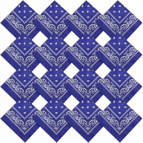 Conjunto de 16 bandanas multiuso com estampa paisley estilo cowboy, em poliéster, 56 x 56 cm (22 x 22 polegadas).