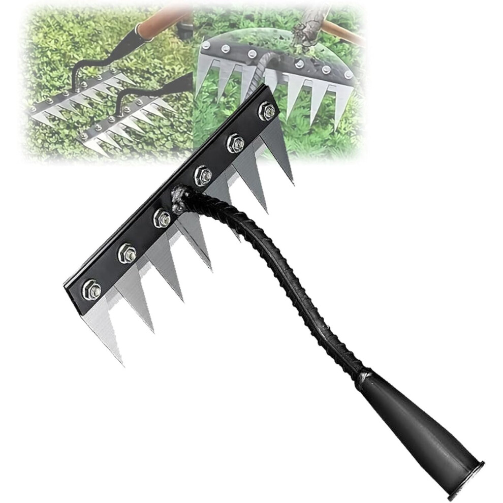 Carbon Steel Garden Weeding Rake 7-Teeth 9122141182474