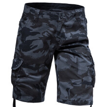 Shorts masculinos camuflados para trabalho, cintura média, vários bolsos, conjunto de cinco peças, shorts casuais, shorts esportivos, tamanhos
