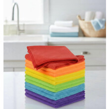 Chiffons en microfibre absorbants pour le nettoyage de la vaisselle, séchage rapide et sans traces, 30 x 30 cm (lot de 12).