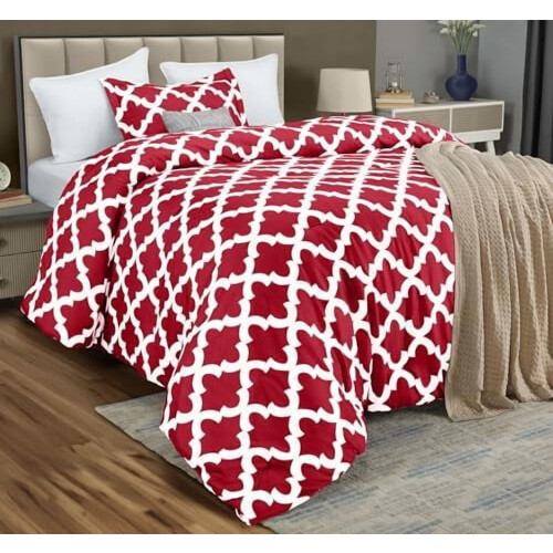 Red twin comforter set down alternative 2 pcs
