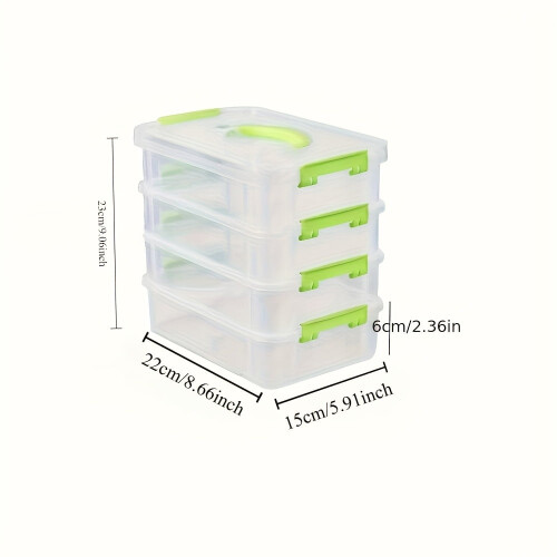4-layer stackable transparent plastic storage box covers, partitioned drawer storage boxes