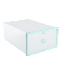 Lot de 2 boîtes de rangement à chaussures transparentes et empilables (vertes)