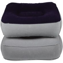 WINOMO 2 Pcs Inflatable Feet Rest Pillow Flocking PVC Foot Massage Stool Relax Cushion for Outdoor Travel (Grey Blue + Grey)
