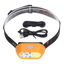 Lampe frontale à éclairage réglable, 300 lm, LED rechargeable, détecteur de mouvement, étanche et mains libres, idéale pour le camping.