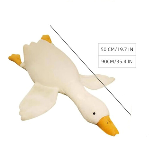 Fehér kacsa kutyajáték valósághű liba plüss 50cm 1