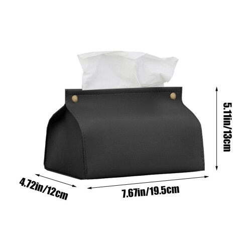 Porta-lenços de couro – Design deslizante, retangular, multifuncional, ideal para sala de estar e quarto. 2