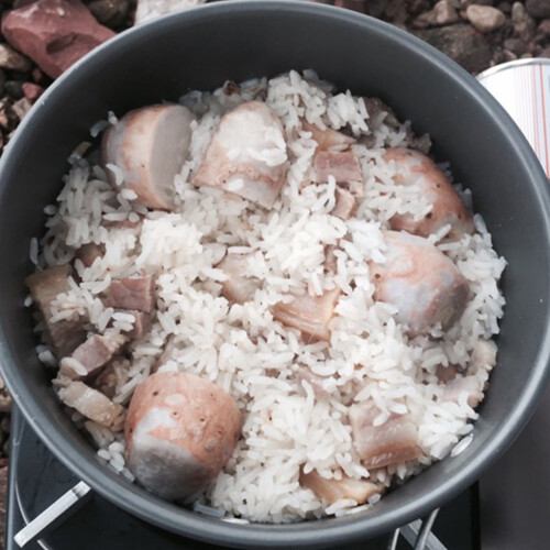 Draagbare aluminium campingpan met opbergtas 1
