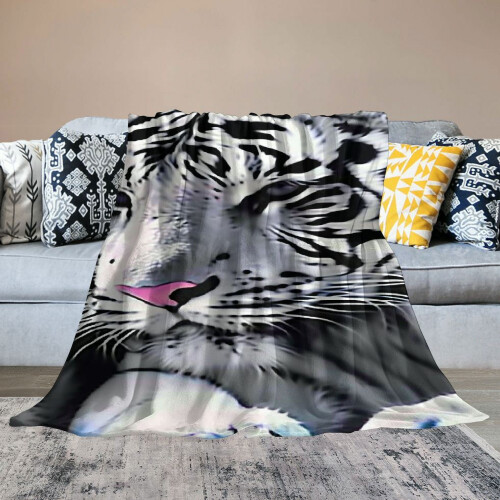 White Tigers Flannel Blanket 150x200cm 1