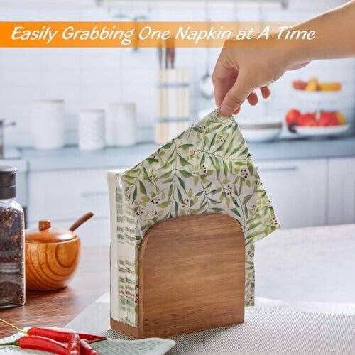 Akaasiapuinen lautasliinateline - Upright Kitchen Decor 2