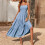 Φόρεμα Boho Maxi για γυναίκες, αμάνικο φόρεμα παραλίας με τιράντες και φαρδιά γραμμή 2
