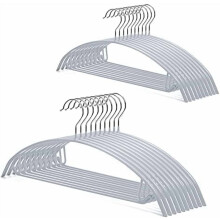 Non-Slip PVC-Coated Sweater Hangers, Silvery Grey, 20-Pack