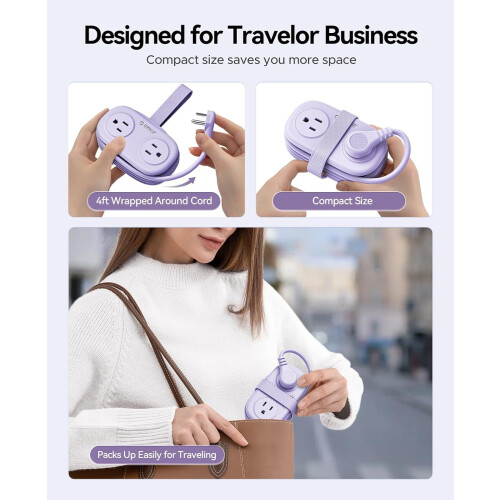 ΜωβΠολυπρίζο Ταξιδιού 7 σε 1 με 4 AC, 2 USB-A, 1 USB-C 1