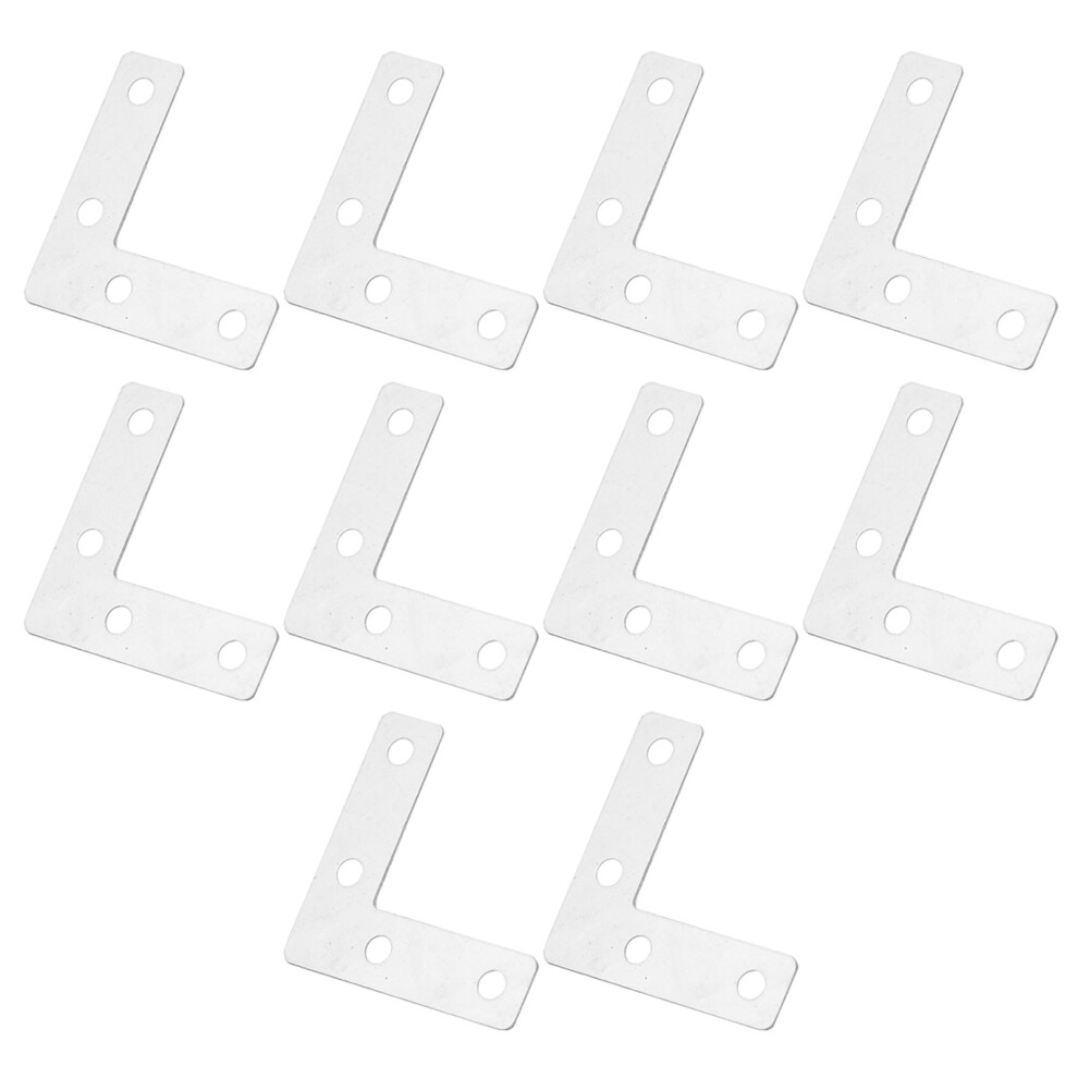 10Pcs L-Shape 50Mm*50Mm Steel Corner Angle Brackets Brace Fixed Plate Connector Repair Sheet 9357860006569