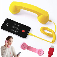 2026 New Retro Phone Handset with Mic & Speaker, Type-C Vintage Receiver for iPhone, iPad, and Mobile Phones