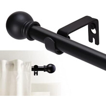 Bare de perdea, negru mat, 48-93 inci, 5/8 inci, rezistente