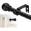 Bare de perdea, negru mat, 48-93 inci, 5/8 inci, rezistente 1