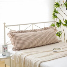 Red & White Plaid King Pillow Cover, Washed Cotton with