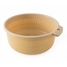 2-in-1 Plastic Strainer Bowl Set, Detachable & Space-Saving, for Fruits/Vegetables Washing & Mixing