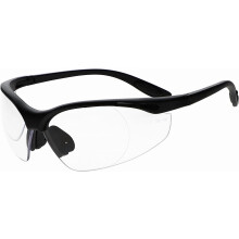 Safety Reading Glasses in Black Frame With Clear Lens - Full Lens Magnifying Safety Glasses - Comfortable Fit - Anti-Fog