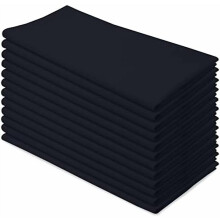 Torchons en coton naturel, non pelucheux, très absorbants, 68,5 x 68,5 cm, lot de 12, noir smoking