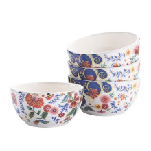 Ensemble de 4 bols en céramique Bico Spiral Marrakesh, 770 ml, pour pâtes, salades, céréales, soupes. Compatibles micro-ondes et lave-vaisselle.