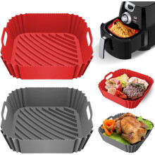 Lot de 2 doublures en silicone pour friteuse à air chaud, 21,6 cm (8,5 po), réutilisables et résistantes à la chaleur, pour friteuses à air